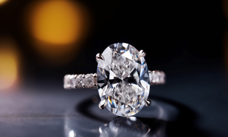 Oval cut diamond engagement ring