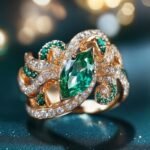 Are there any specific gemstone colors that are popular for festive ring designs