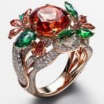 What are some unique materials used in festive ring designs