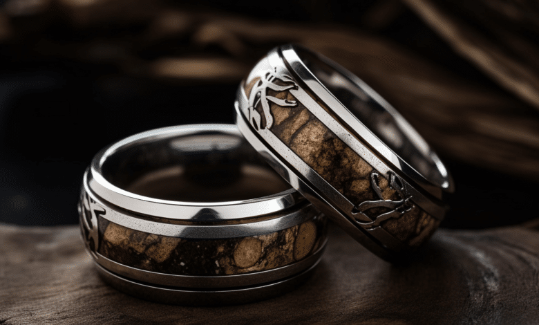 Couples admiring unique ring designs