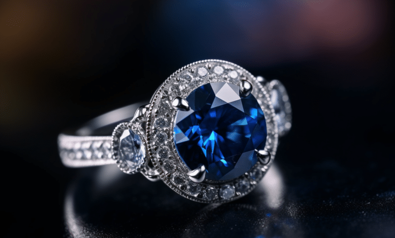Sapphire engagement ring with a vibrant blue stone