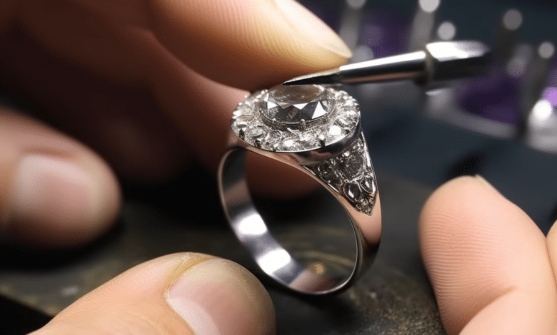 Sparkling diamond ring after professional cleaning