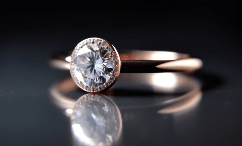 Minimalist halo engagement ring with a sleek design