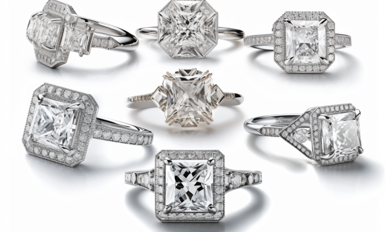 Princess cut diamond engagement ring