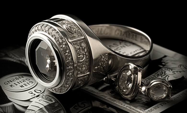 Traveler holding a ring with a global map in the background