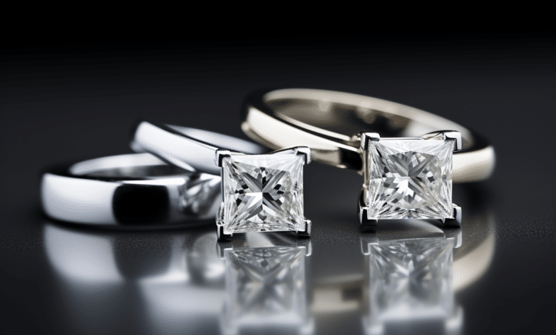 Princess cut diamond engagement ring