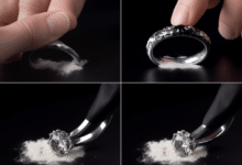 Sparkling clean engagement ring