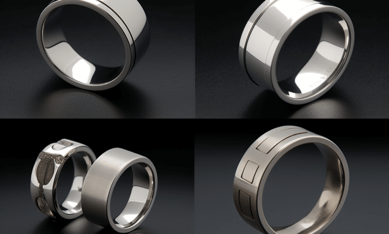 Close-up of a beautifully engraved wedding ring