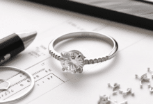 Woman's hand with a ring, measuring ring size discreetly