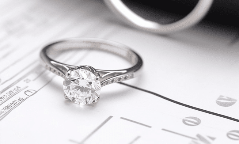 Woman's hand with a ring, measuring ring size secretly
