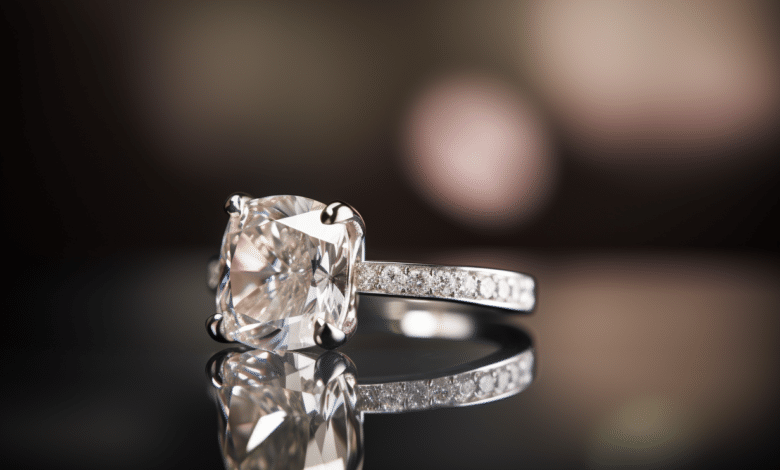Cushion cut diamond ring
