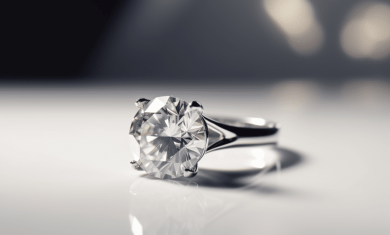 Photo of a diamond engagement ring with various cuts and settings