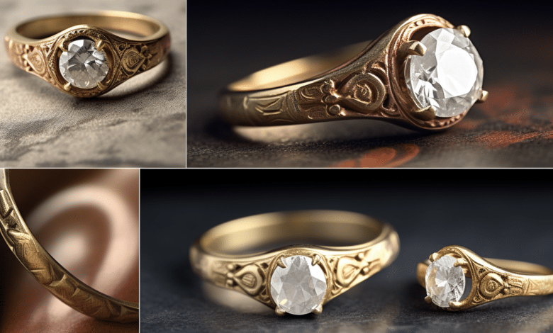 Vintage ring with hallmarks and gemstones