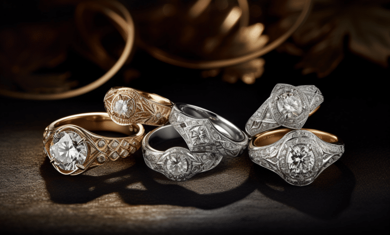 Vintage-modern fusion engagement ring