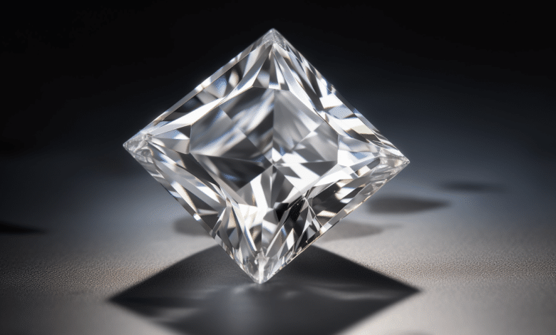 Lab-grown princess cut diamond engagement ring