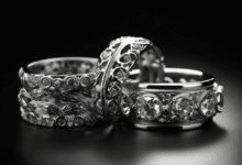 Jeweler setting a gemstone in a platinum ring