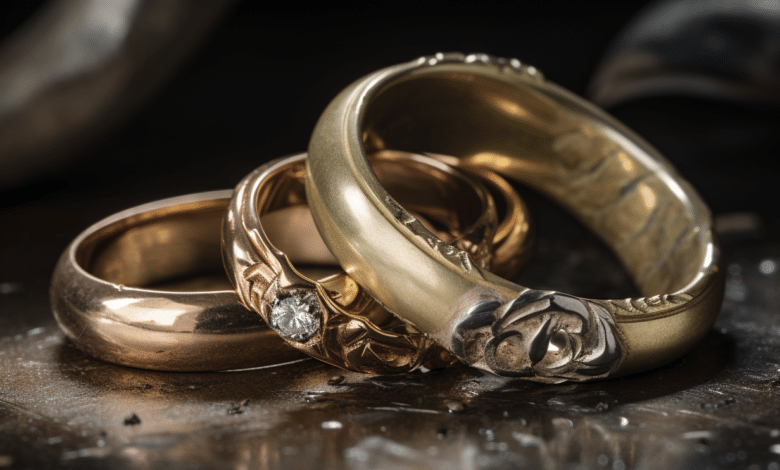 Restored vintage wedding bands