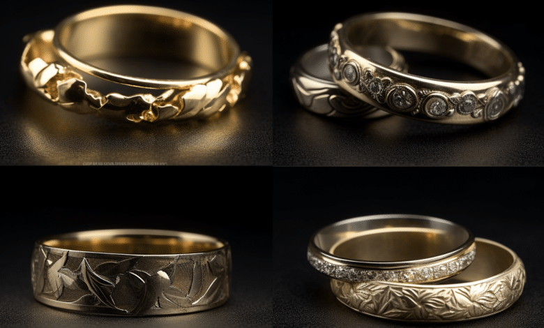Restored vintage metal wedding band