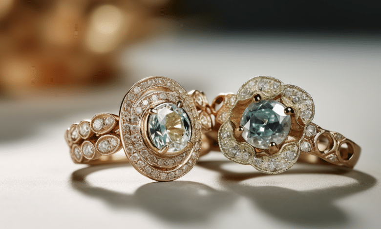 Halo engagement ring with family heirloom center stone
