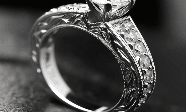 Photo of a ring being engraved by a professional jeweler