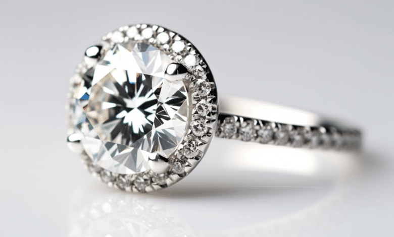 Couple looking at engagement rings
