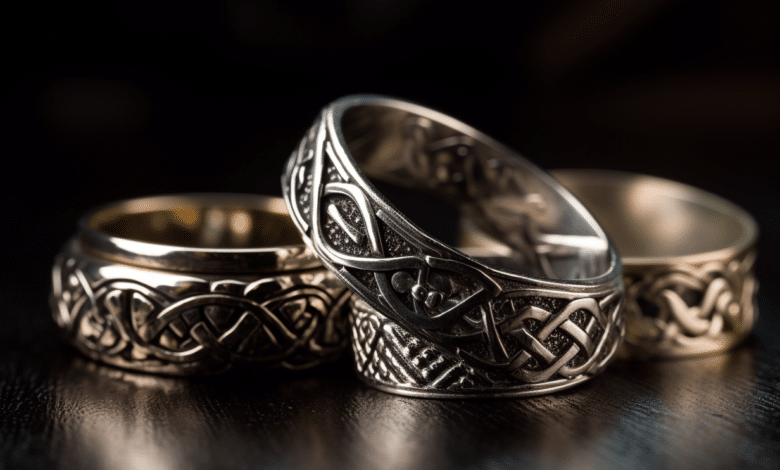 Celtic ring with intricate knotwork design