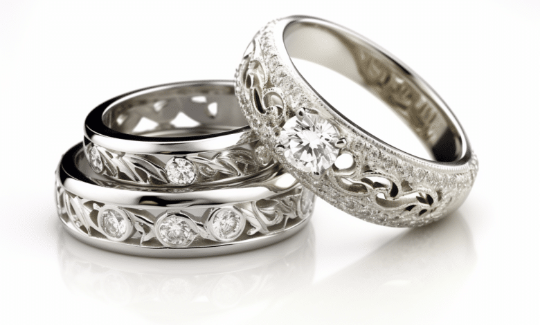 White gold ring on an active person's hand