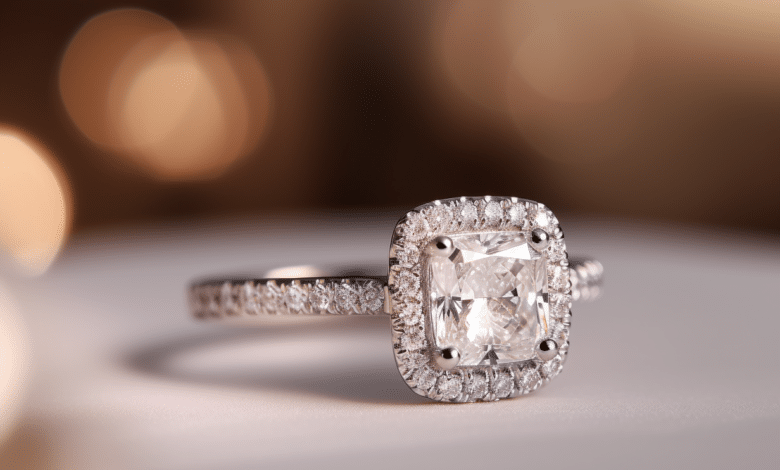 Cushion and princess cut diamond engagement rings comparison