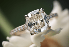 Cushion cut diamond ring with custom design