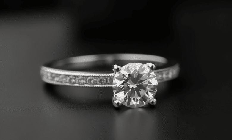 Small round cut diamond engagement ring
