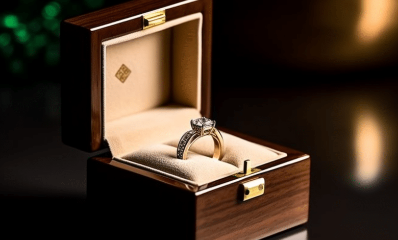 Luxurious ring box with velvet interior