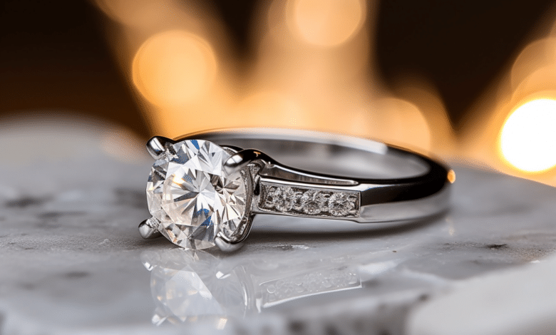 Woman's hand with an upgraded solitaire engagement ring