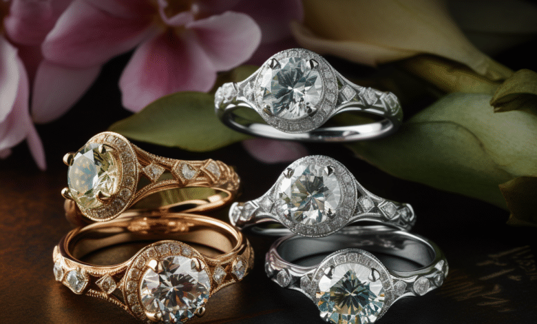 Custom cathedral engagement ring with arches