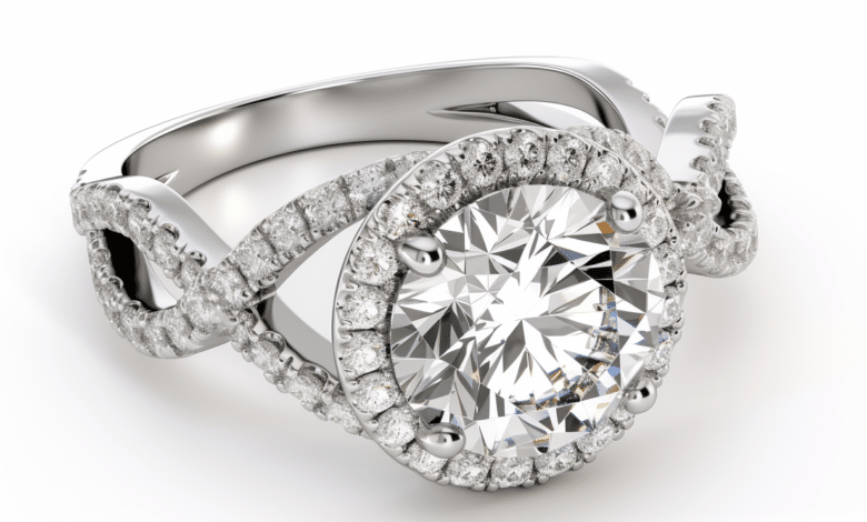 Affordable celebrity-inspired halo engagement rings