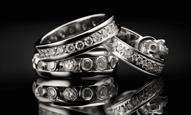 Fine platinum wedding ring with diamond