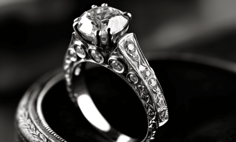 Vintage engagement ring on a woman's hand
