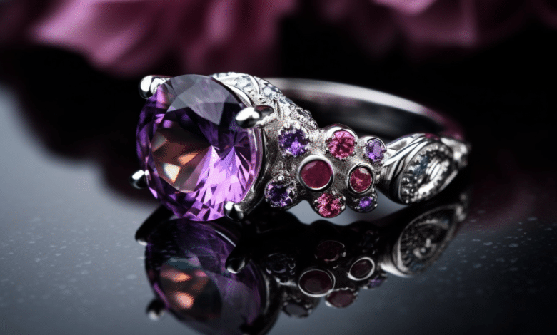 Gemstone wedding jewelry with colorful accents