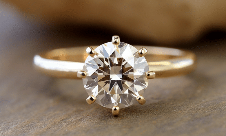 Eco-friendly engagement ring with lab-grown diamond