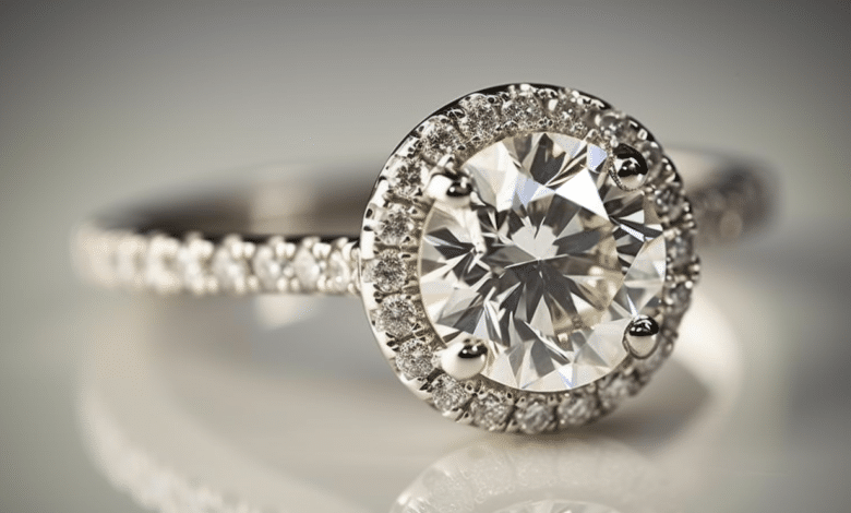 Custom engagement ring with unique diamond cut and personal details