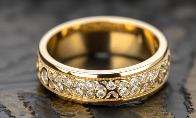 Sparkling gold engagement ring after cleaning