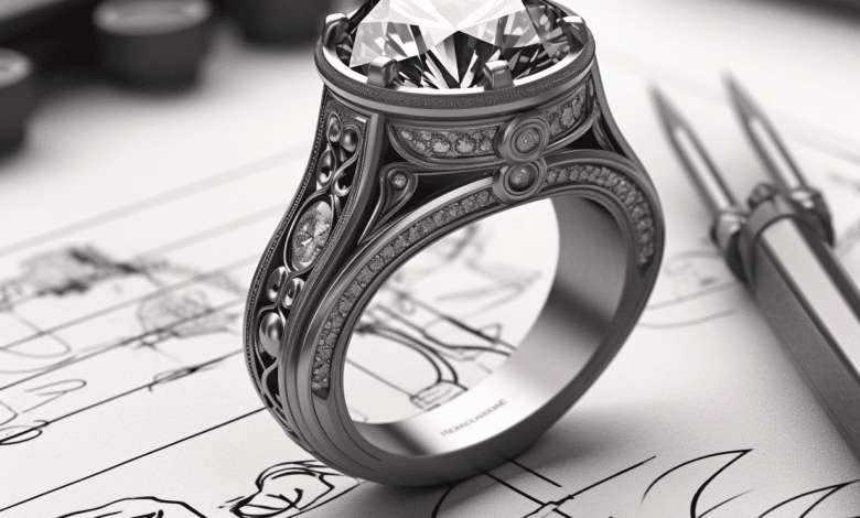 Couple trying on 3D printed engagement rings