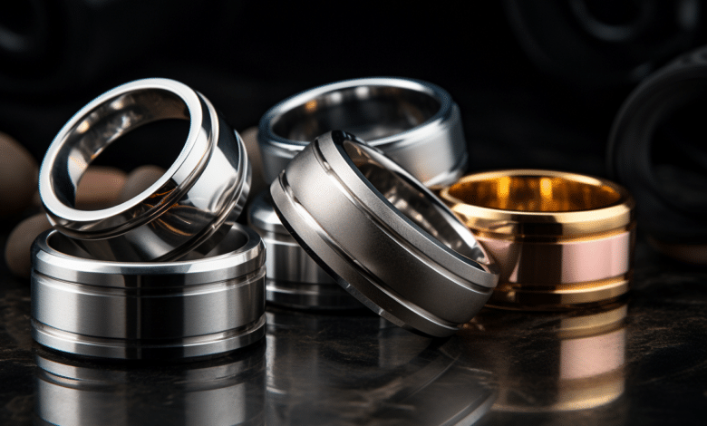 Affordable titanium ring with various finishes