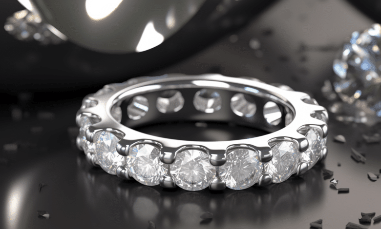 Virtual try-on of eternity ring on a hand