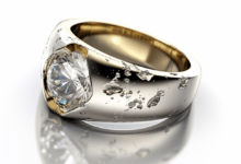 Woman wearing an insured engagement ring