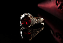 Vintage colored diamond engagement ring