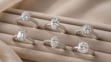 Best engagement rings 2026 featuring oval, emerald, and round diamond styles in elegant modern settings