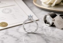 Diamond certification guide with GIA, IGI, GCAL, grading reports, cut quality, and engagement ring buying advice