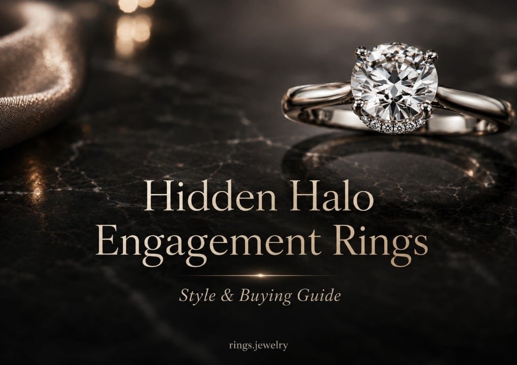 Hidden Halo Engagement Rings 2 Hidden halo diamond engagement ring with centered luxury title