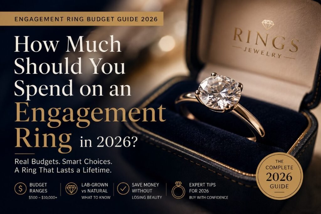 Luxury diamond engagement ring in a velvet box for a 2026 engagement ring budget guide