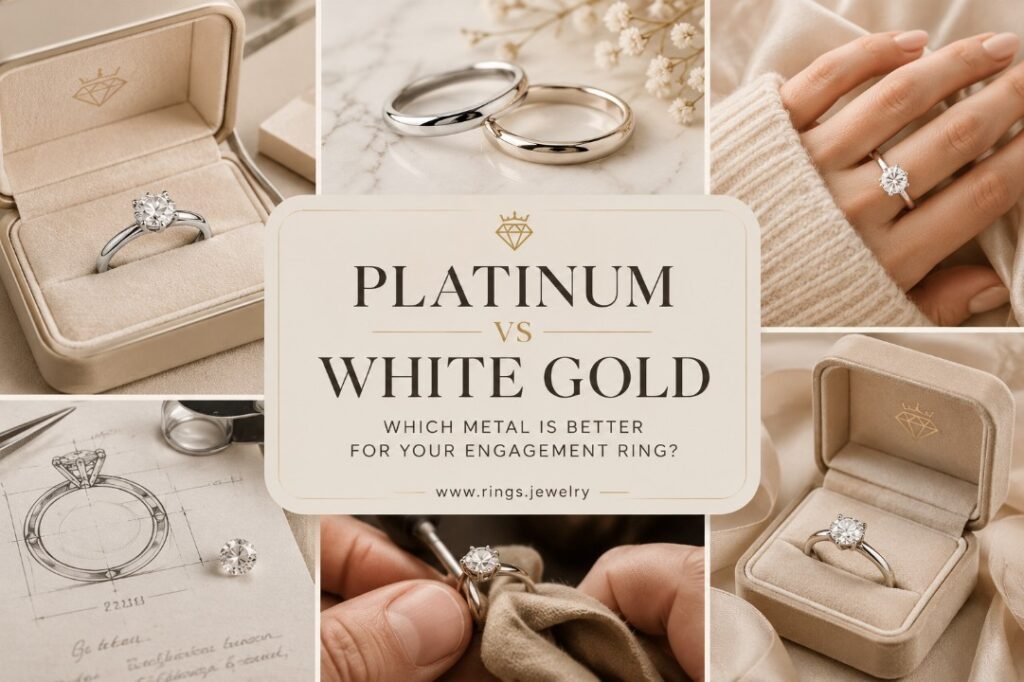 Platinum and white gold engagement rings compared for metal color durability maintenance comfort and long term value